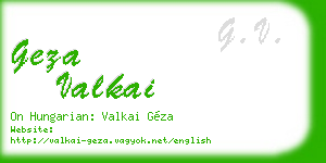 geza valkai business card
