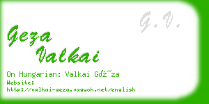 geza valkai business card